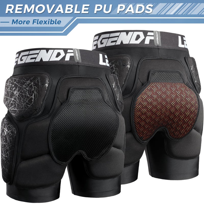 شورت مبطن واقٍ من Legendfit للتزلج على الجليد والتزحلق على الجليد والتزلج على الجليد وحماية عظم المؤخرة للرجال والنساء والشباب - Image 4